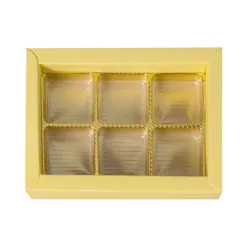 Chocolate box yellow for 6 chocolates