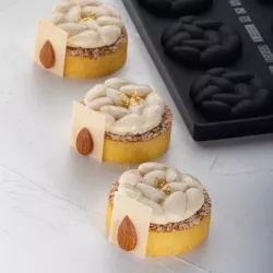 Silicone mold almond round, 8 pieces Ø 6 cm