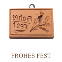 Gebäck-Model Frohes Fest 66 x 44 mm