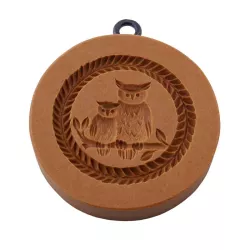 Cookie model owl with offspring, Ø 57 mm