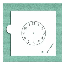 Stencil clock with clock hands