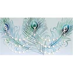Stencil set peacock feather, 3 pieces