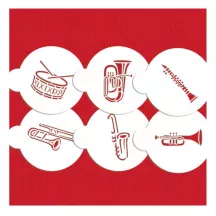 Set de pochoirs instruments, 6 pièces