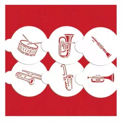 Set Stencil Strumenti, 6 pezzi