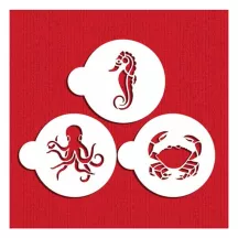 Stencil Set Meerestiere, 3-teilig