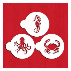 Stencil set sea animals, 3 pieces
