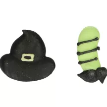 18 decorazioni di zucchero cappelli e gambe di streghe