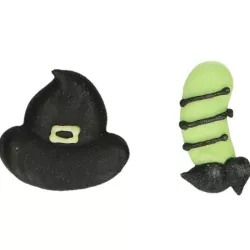 18 Décorations en sucre chapeaux et jambes de sorcières