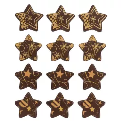 Stella di Natale con decorazione al cioccolato, 12 pezzi