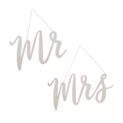 Pendenti sedia Mr & Mrs in legno, 25-30 cm