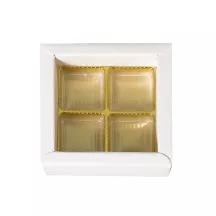 Boîte de chocolats blanche pour 4 chocolats