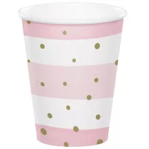 Gobelets Pink & Gold Celebration, 8 pièces