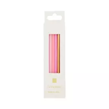 Candles pink, pink and gold 10 cm, 16 pieces