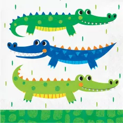 Alligator party napkins, 16 pieces