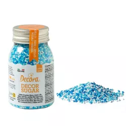 Sugar pearls nonpareils blue and white, 100 g