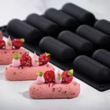 Moule à éclairs en silicone 8 x 3 cm, 12 pièces