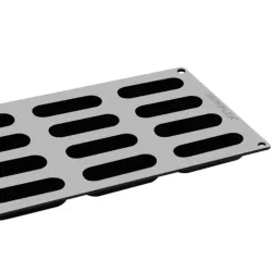 Eclair silicone mold 8 x 3 cm, 12 pieces