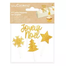 Christmas cake topper, 4 pieces