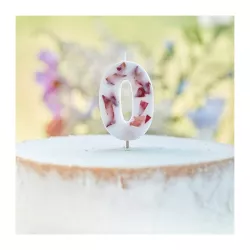 Candles with pressed petals numbers 0 to 9