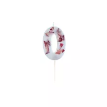 Candles with pressed petals numbers 0 to 9