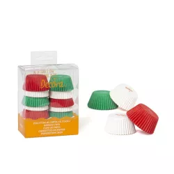 Mini caissettes blanc-rouge-vert