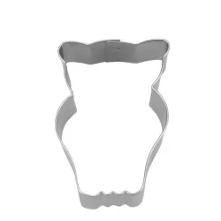 Owl cookie cutter with embossing, stainless steel