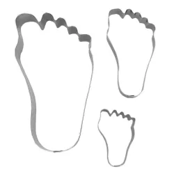 Stainless steel feet cookie cutter set