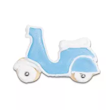 Motor scooter cutter with stainless steel embossing