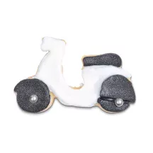 Motor scooter cutter with stainless steel embossing