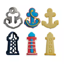 Cookie cutter lighthouse and anchor 2 pieces