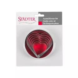 Cookie cutter set hearts, 6 pieces