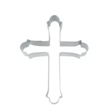 Small cross cookie cutter with stainless steel embossing