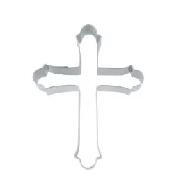 Small cross cookie cutter with stainless steel embossing
