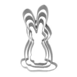 Cookie cutter bunny family, 3 pieces