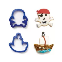 Set d'emporte-pièces Tête de mort & Bateau pirate (set de 2)