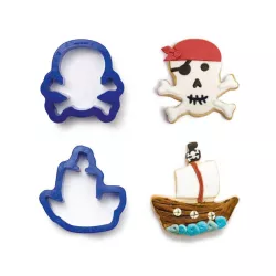 Set d'emporte-pièces Tête de mort & Bateau pirate (set de 2)