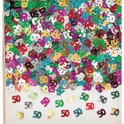 Konfetti Zahl 50 - metallic bunt, 14 g