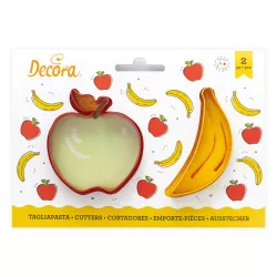 Apple and banana cookie cutter 2 pieces