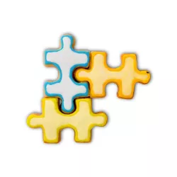 Cookie cutter puzzle piece, 6 x 3.9 x 2 cm