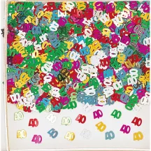 Number confetti 40 metallic colorful, 14 g