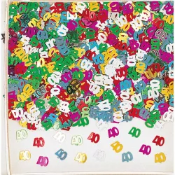 Coriandoli numerici 40 metallici colorati, 14 g
