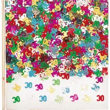 Colorful metallic confetti, number 30