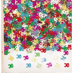 Colorful metallic confetti, number 30