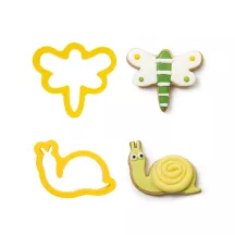 2-piece dragonfly and snail cookie cutter