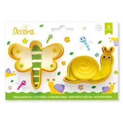 2-piece dragonfly and snail cookie cutter