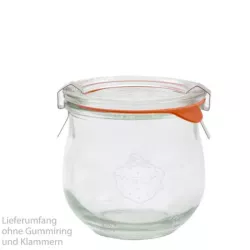 WECK Pots tulipes 370 ml, set de 6 avec couvercle en verre