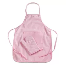 Rosa Kinderschürze und Ofenhandschuh