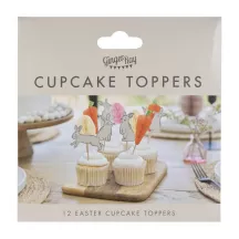 12 Cake Toppers Pâques