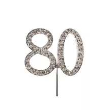 Diamant-Zahlen Topper - Zahl: 80