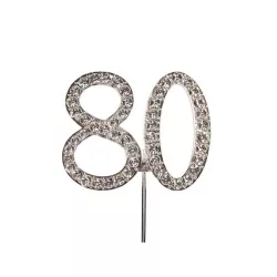 Cake Topper "Chiffres diamantés" - Chiffre: 80